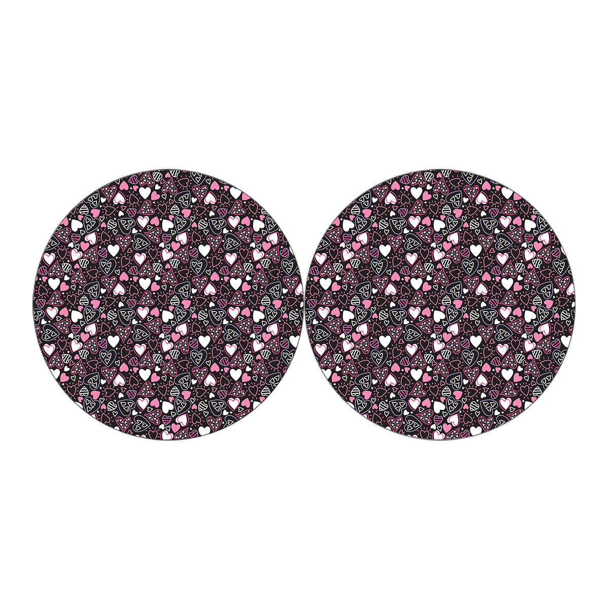 Cute Girly Heart Pattern Print Car Coasters