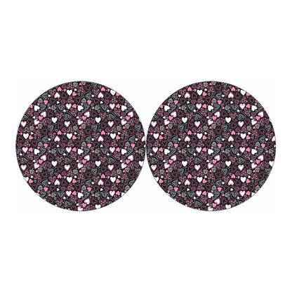 Cute Girly Heart Pattern Print Car Coasters