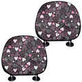 Cute Girly Heart Pattern Print Car Headrest Covers