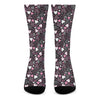 Cute Girly Heart Pattern Print Crew Socks