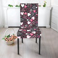 Cute Girly Heart Pattern Print Dining Chair Slipcover