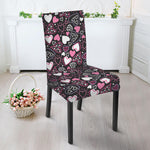 Cute Girly Heart Pattern Print Dining Chair Slipcover