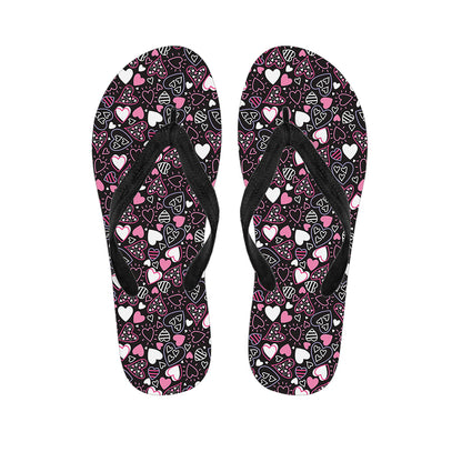 Cute Girly Heart Pattern Print Flip Flops