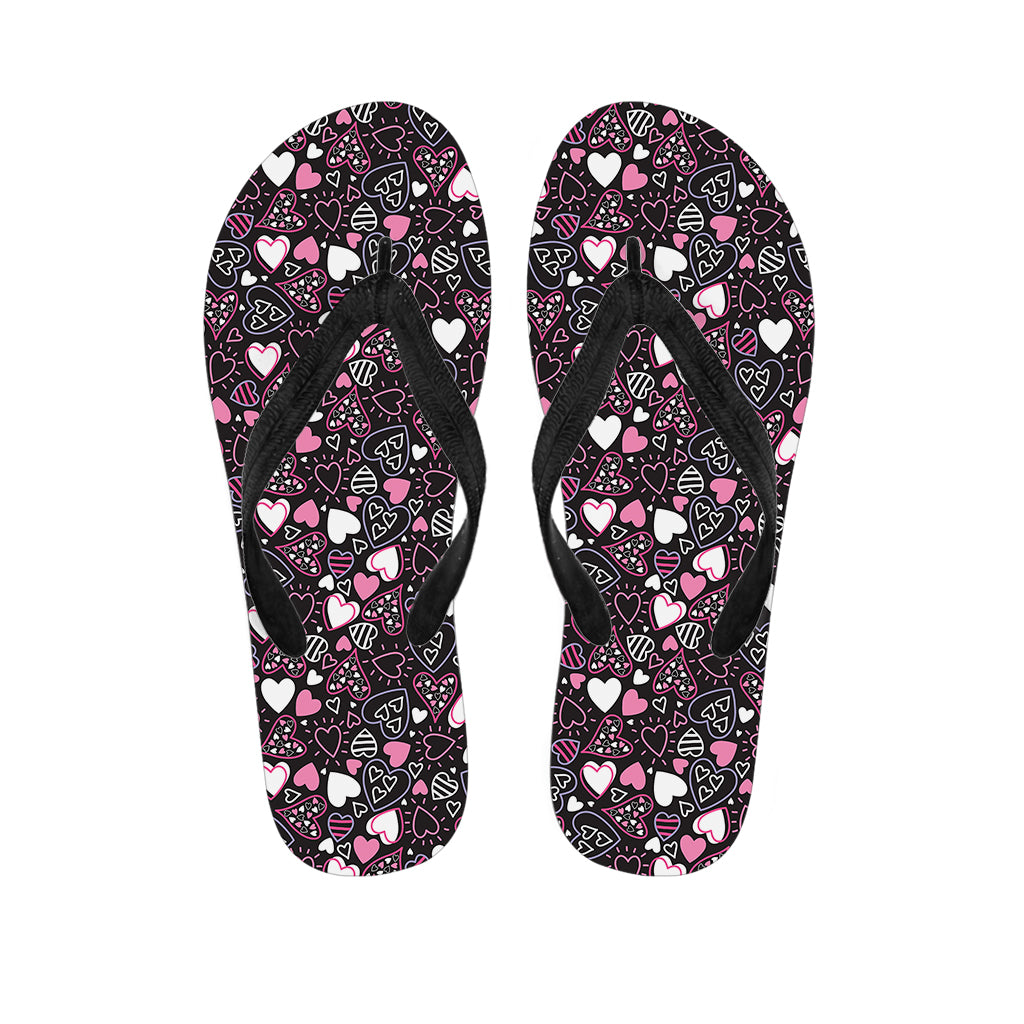 Cute Girly Heart Pattern Print Flip Flops