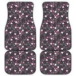 Cute Girly Heart Pattern Print Front and Back Car Floor Mats