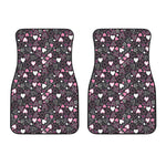 Cute Girly Heart Pattern Print Front Car Floor Mats