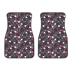 Cute Girly Heart Pattern Print Front Car Floor Mats