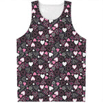 Cute Girly Heart Pattern Print Men's Tank Top