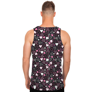 Cute Girly Heart Pattern Print Men's Tank Top