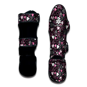 Cute Girly Heart Pattern Print Muay Thai Shin Guard