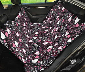 Cute Girly Heart Pattern Print Pet Car Back Seat Cover