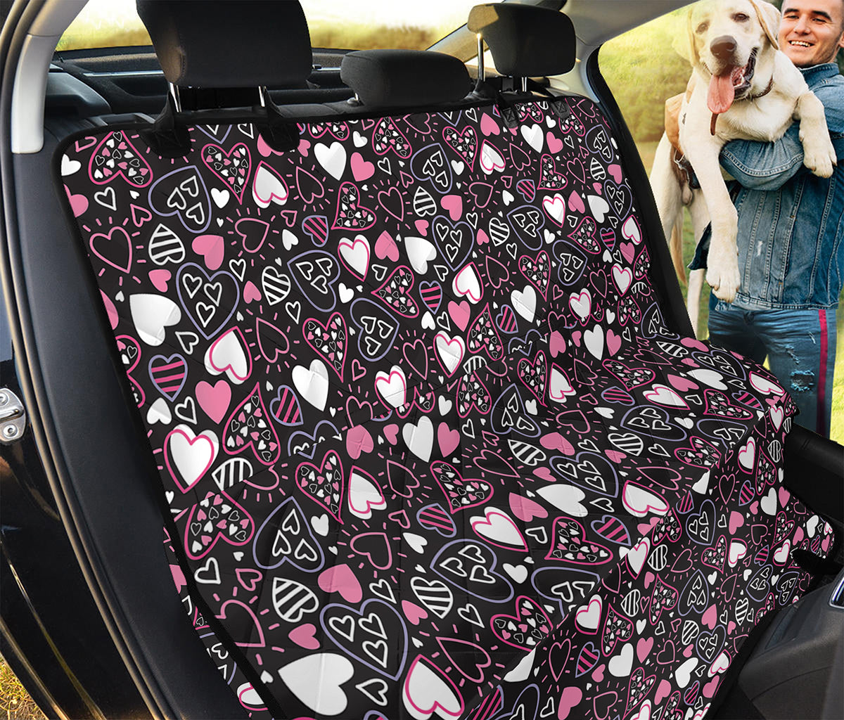 Cute Girly Heart Pattern Print Pet Car Back Seat Cover