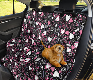 Cute Girly Heart Pattern Print Pet Car Back Seat Cover