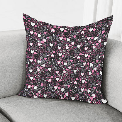 Cute Girly Heart Pattern Print Pillow Cover