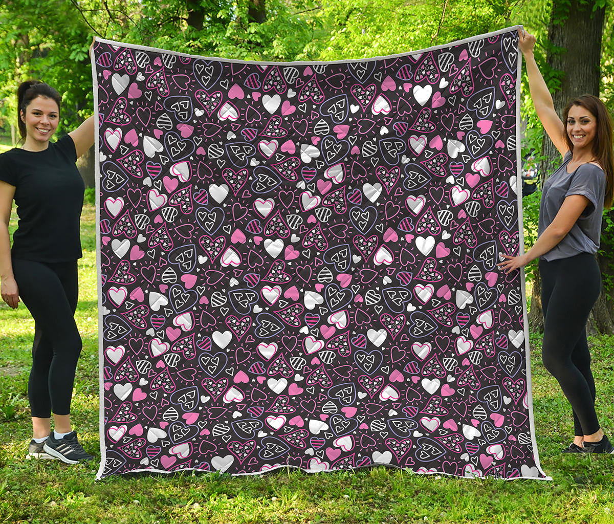 Cute Girly Heart Pattern Print Quilt