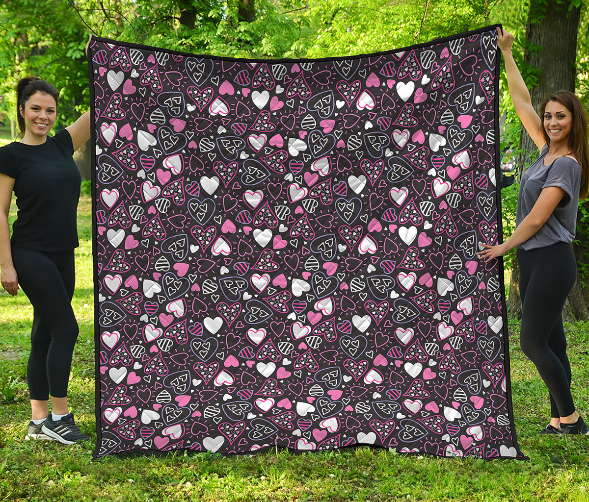 Cute Girly Heart Pattern Print Quilt