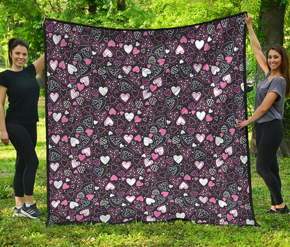 Cute Girly Heart Pattern Print Quilt