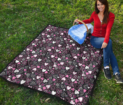 Cute Girly Heart Pattern Print Quilt