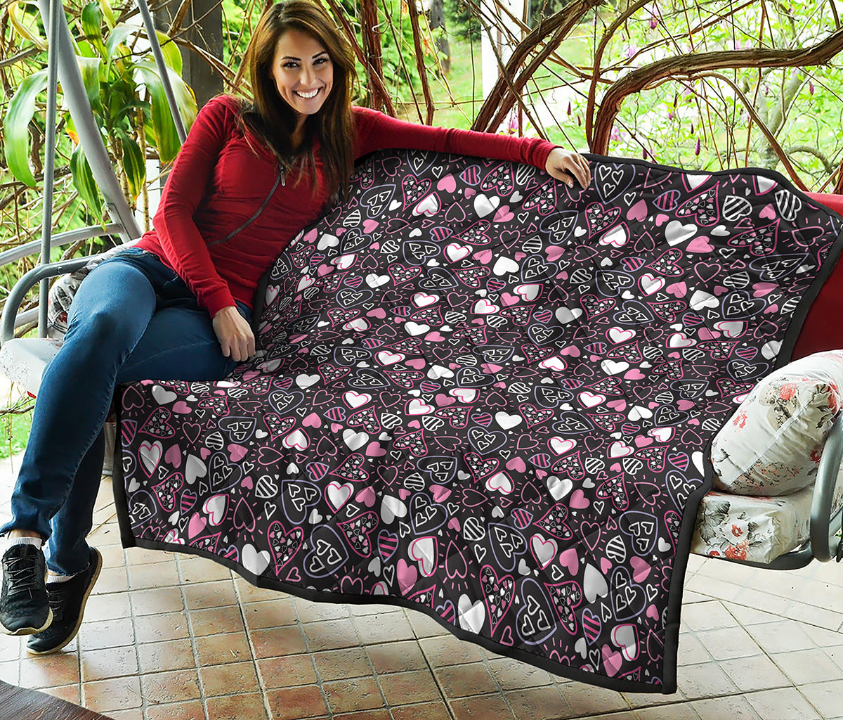 Cute Girly Heart Pattern Print Quilt