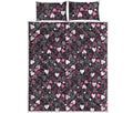 Cute Girly Heart Pattern Print Quilt Bed Set