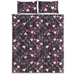 Cute Girly Heart Pattern Print Quilt Bed Set