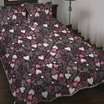 Cute Girly Heart Pattern Print Quilt Bed Set
