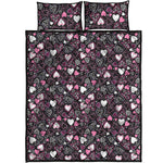 Cute Girly Heart Pattern Print Quilt Bed Set