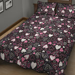Cute Girly Heart Pattern Print Quilt Bed Set