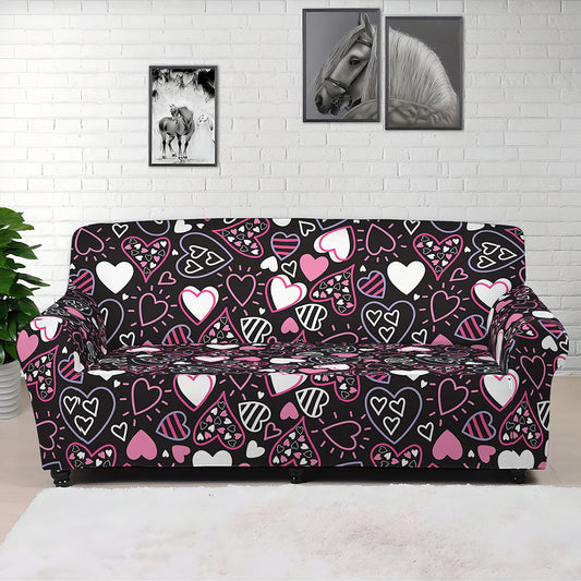 Cute Girly Heart Pattern Print Sofa Cover