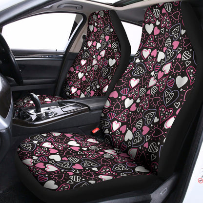 Cute Girly Heart Pattern Print Universal Fit Car Seat Covers