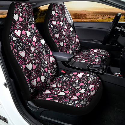 Cute Girly Heart Pattern Print Universal Fit Car Seat Covers