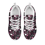 Cute Girly Heart Pattern Print White Sneakers