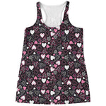 Cute Girly Heart Pattern Print Women's Racerback Tank Top