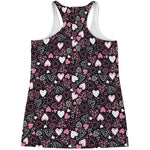 Cute Girly Heart Pattern Print Women's Racerback Tank Top