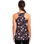 Cute Girly Heart Pattern Print Women's Racerback Tank Top