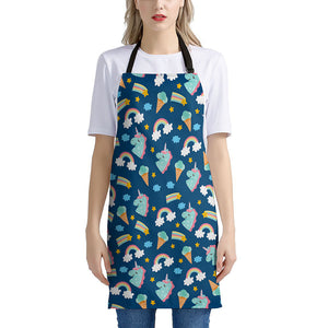 Cute Girly Unicorn Pattern Print Apron