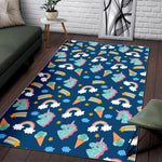 Cute Girly Unicorn Pattern Print Area Rug GearFrost