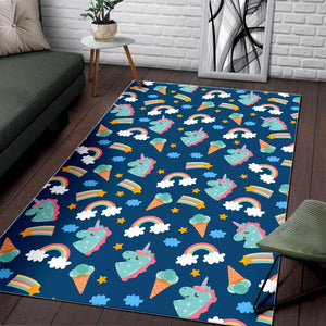 Cute Girly Unicorn Pattern Print Area Rug GearFrost