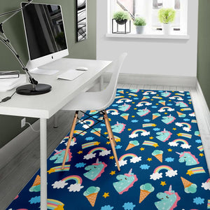 Cute Girly Unicorn Pattern Print Area Rug GearFrost