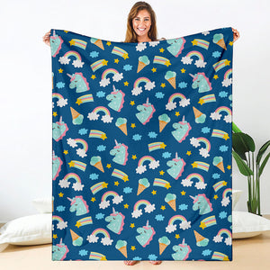 Cute Girly Unicorn Pattern Print Blanket