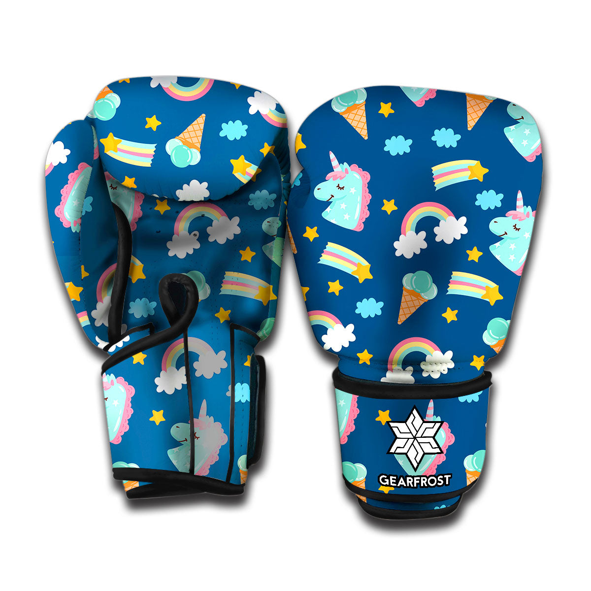 Cute Girly Unicorn Pattern Print Boxing Gloves