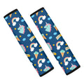 Cute Girly Unicorn Pattern Print Car Seat Belt Covers