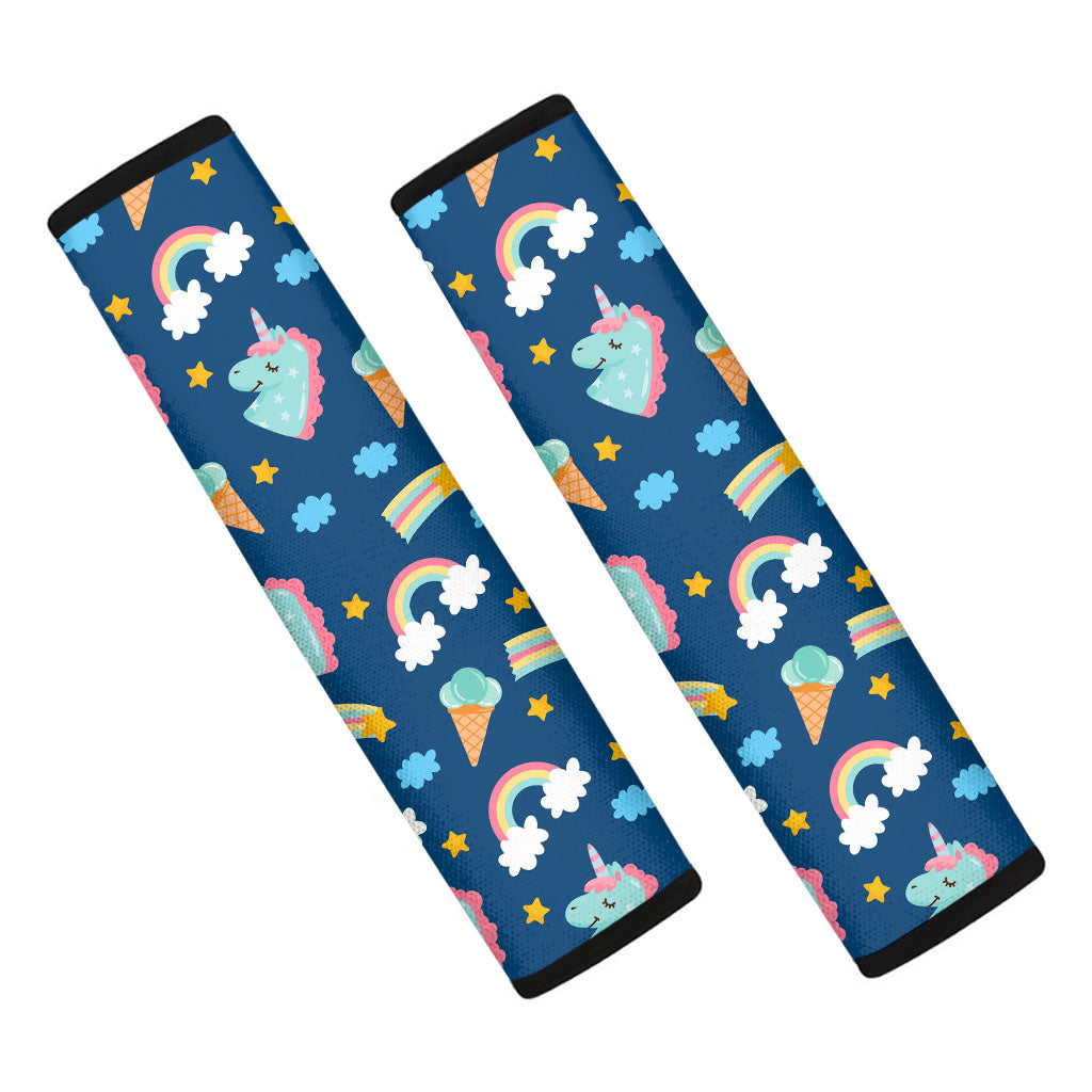 Cute Girly Unicorn Pattern Print Car Seat Belt Covers