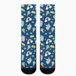 Cute Girly Unicorn Pattern Print Crew Socks