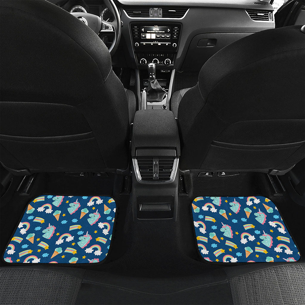 Cute Girly Unicorn Pattern Print Front and Back Car Floor Mats