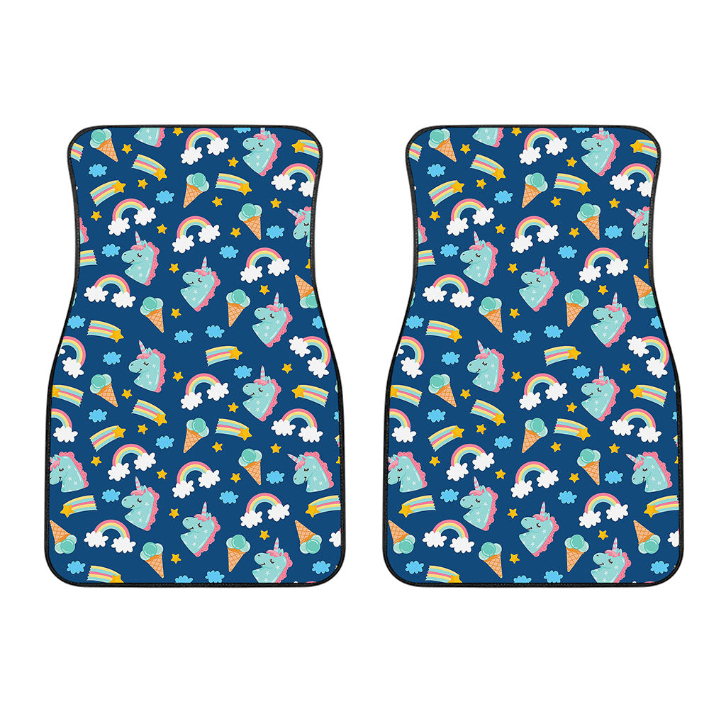 Cute Girly Unicorn Pattern Print Front Car Floor Mats