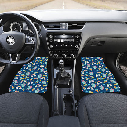 Cute Girly Unicorn Pattern Print Front Car Floor Mats