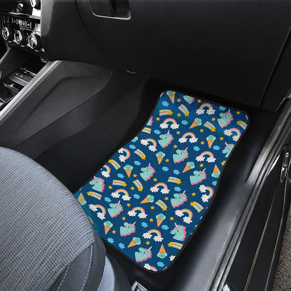 Cute Girly Unicorn Pattern Print Front Car Floor Mats