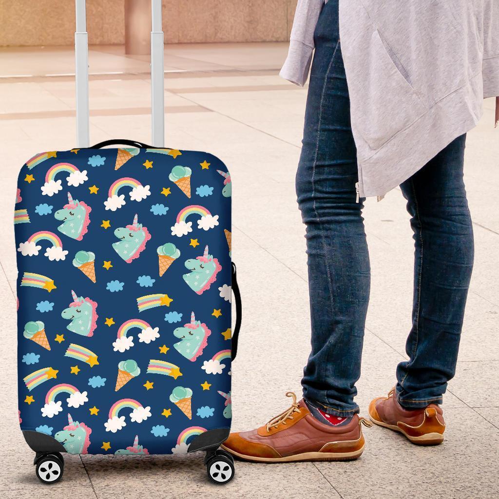 Cute Girly Unicorn Pattern Print Luggage Cover GearFrost