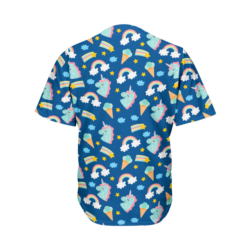 Cute Girly Unicorn Pattern Print Men's Baseball Jersey